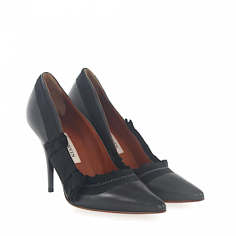 Lanvin - Pumps Glattleder Textil Schleife schwarz - schwarz