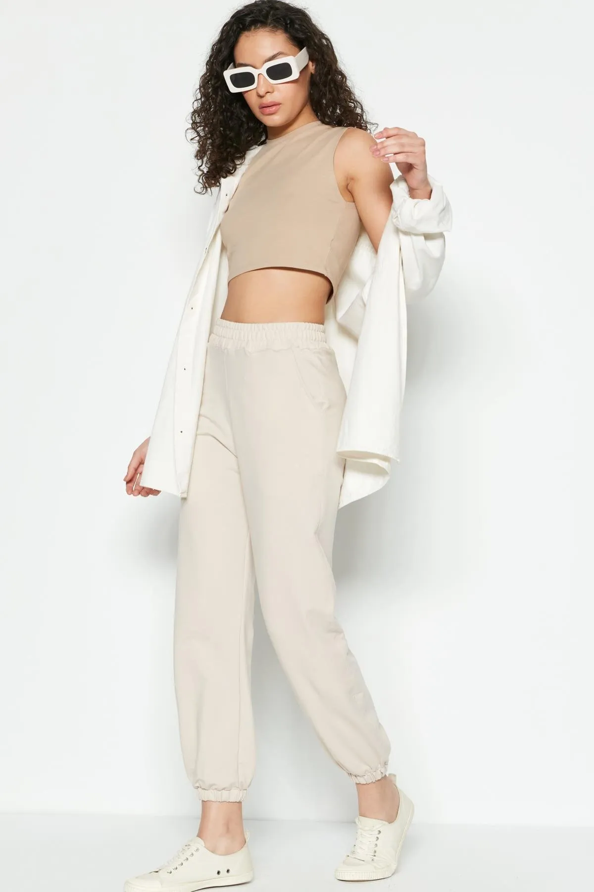 C&City  Basic Jogger Jogginghose 802 Creme