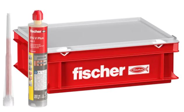 Fischer 563283 Injektiolaasti FIS V plus 300 T 10 patruunaa laatikossa