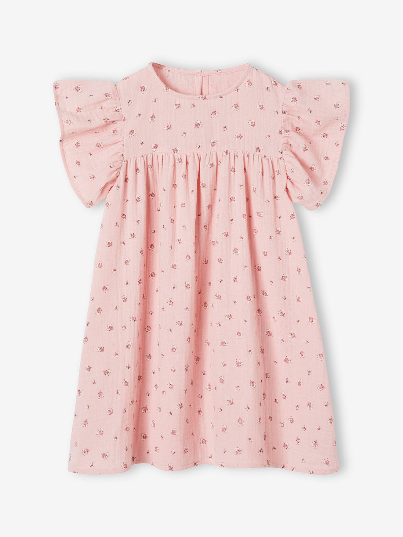 Vertbaudet Kurzärmeliges Mädchen Kleid - rosa