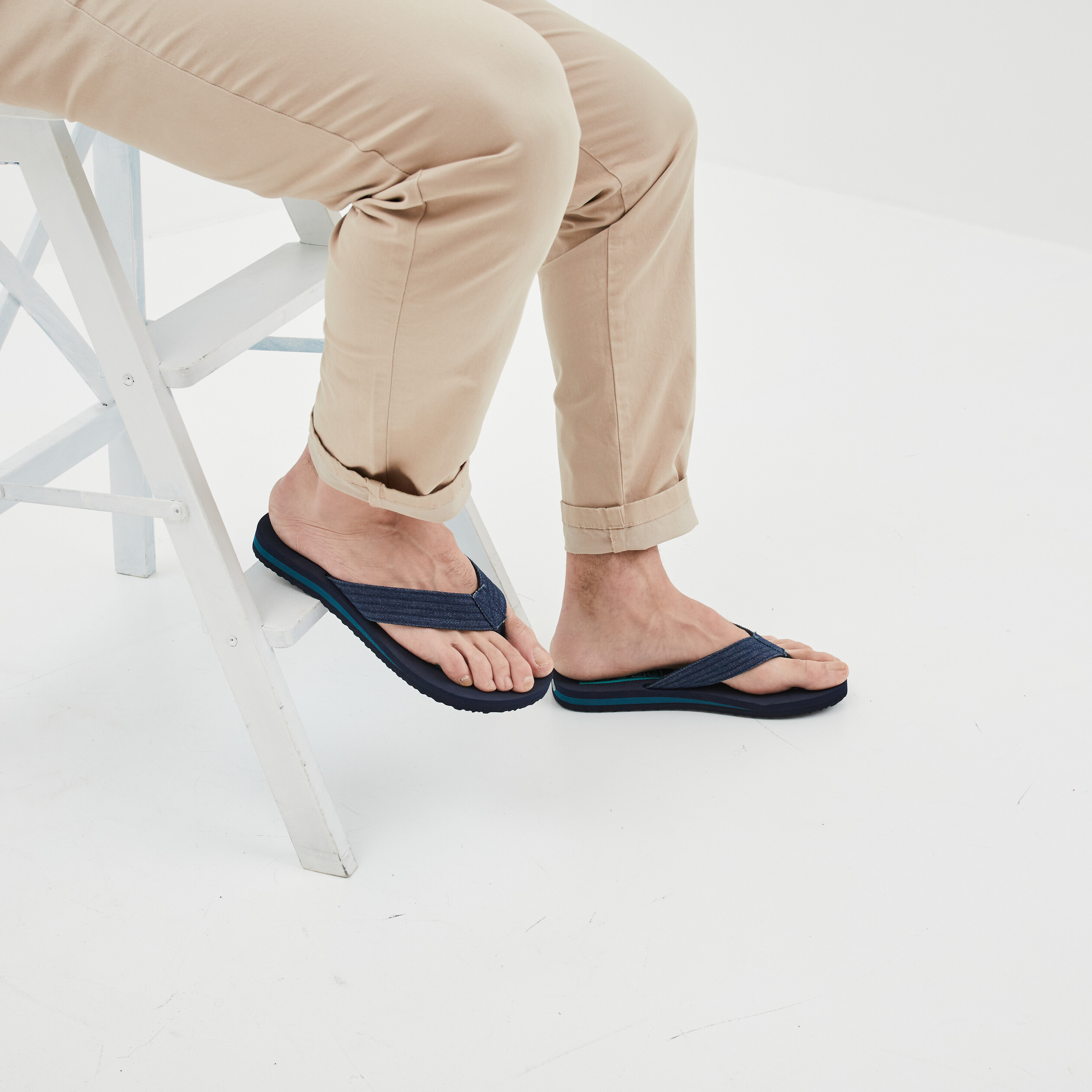 Tongs brides en jean Wamea Beach bleu homme | La Halle