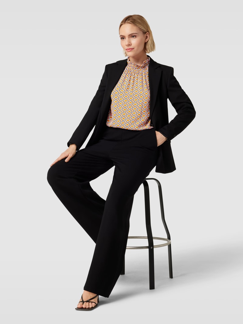 Blusenshirt mit Allover-Muster Modell 'Peanu' in cognac