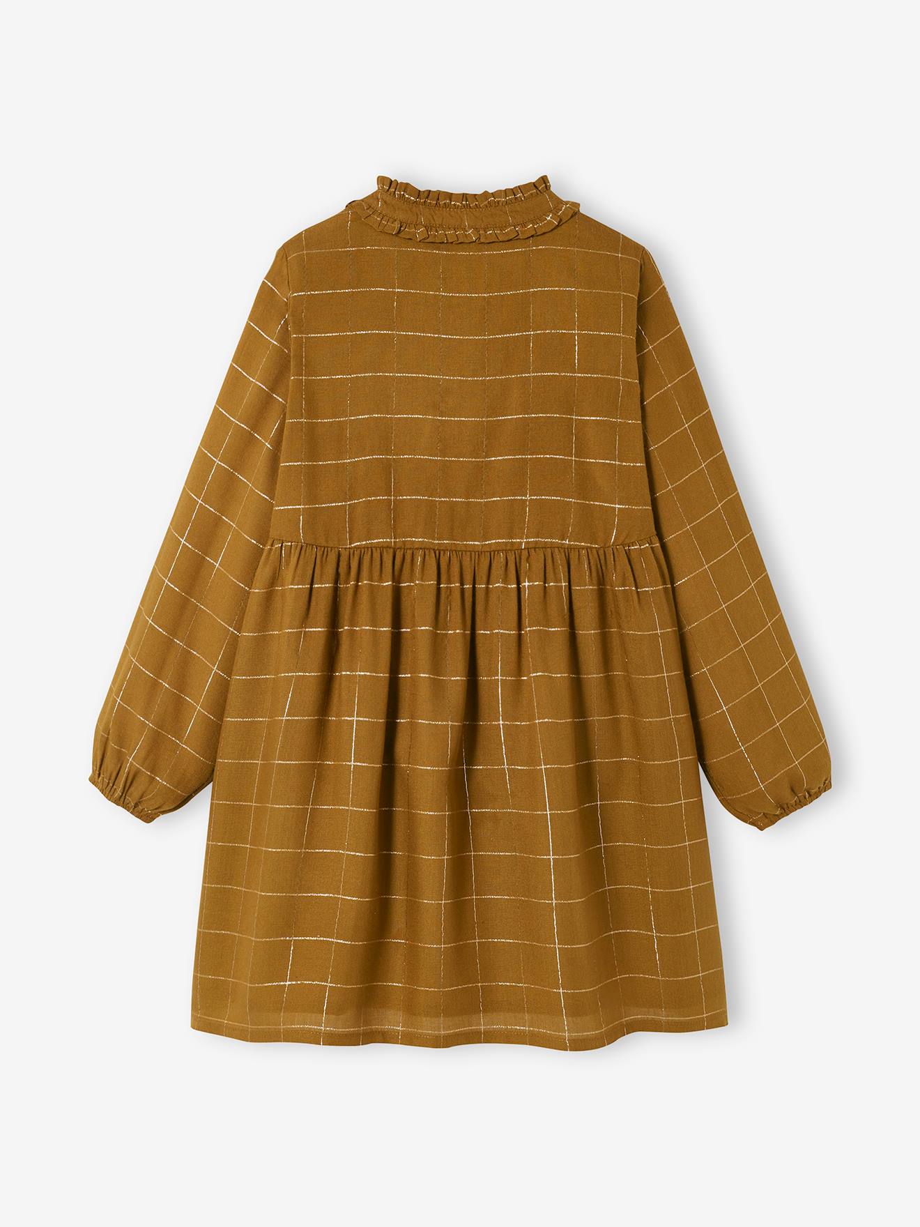 Robe à carreaux en fil brillant fille carreaux