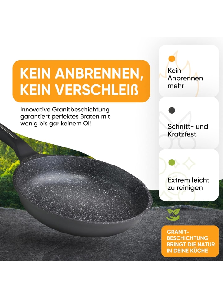 COFI 1453 TORBONY Aluguss Bratpfanne 28 cm mit hohem Rand 6,5 cm in Schwarz günstig kaufen 28 cm