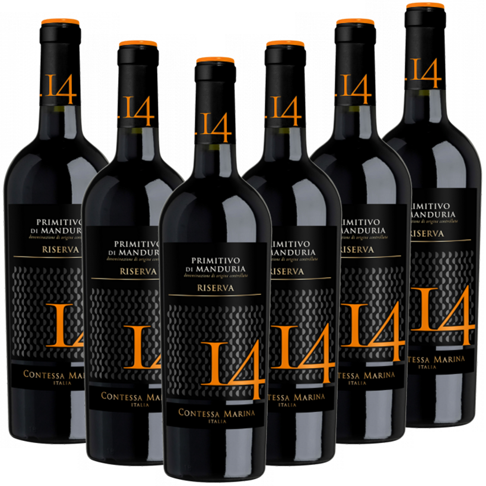 Contessa Marina Primitivo di Manduria DOC Riserva 14 Contessa Marina Italien  halbtrocken - 6er Karton