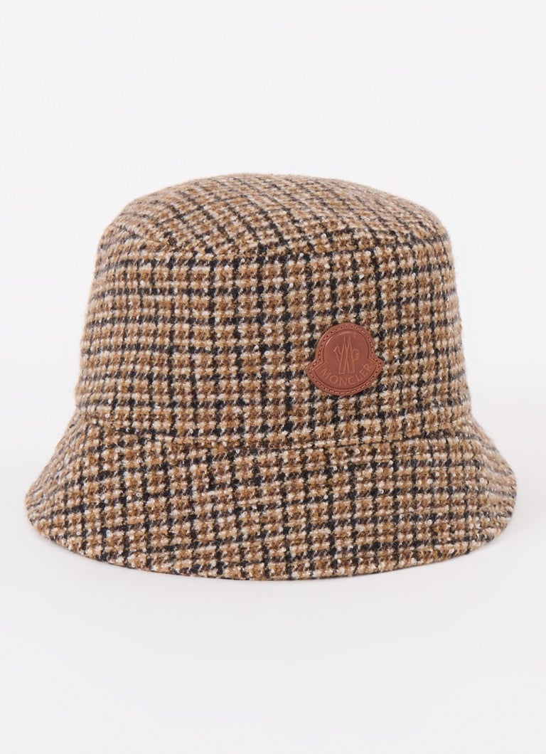 Cappello a secchiello in tweed Moncler con logo