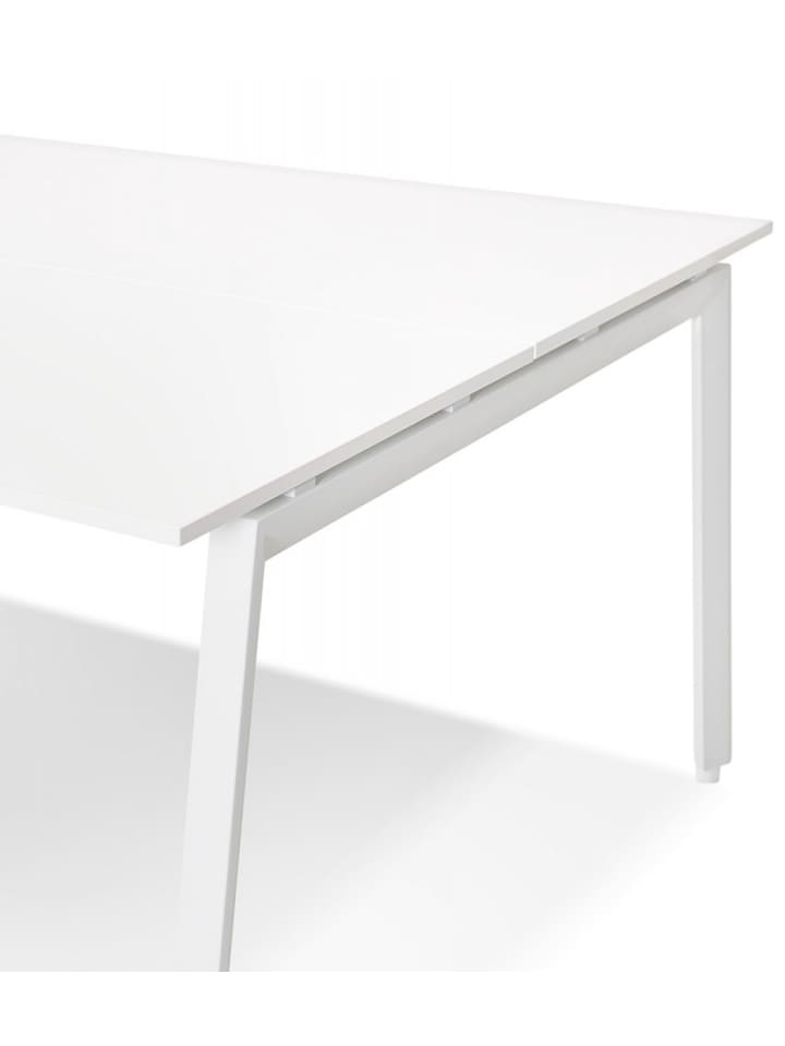 KADIMA DESIGN Besprechungstisch Konferenztisch quadratisch Holz Metall in Weiß günstig kaufen