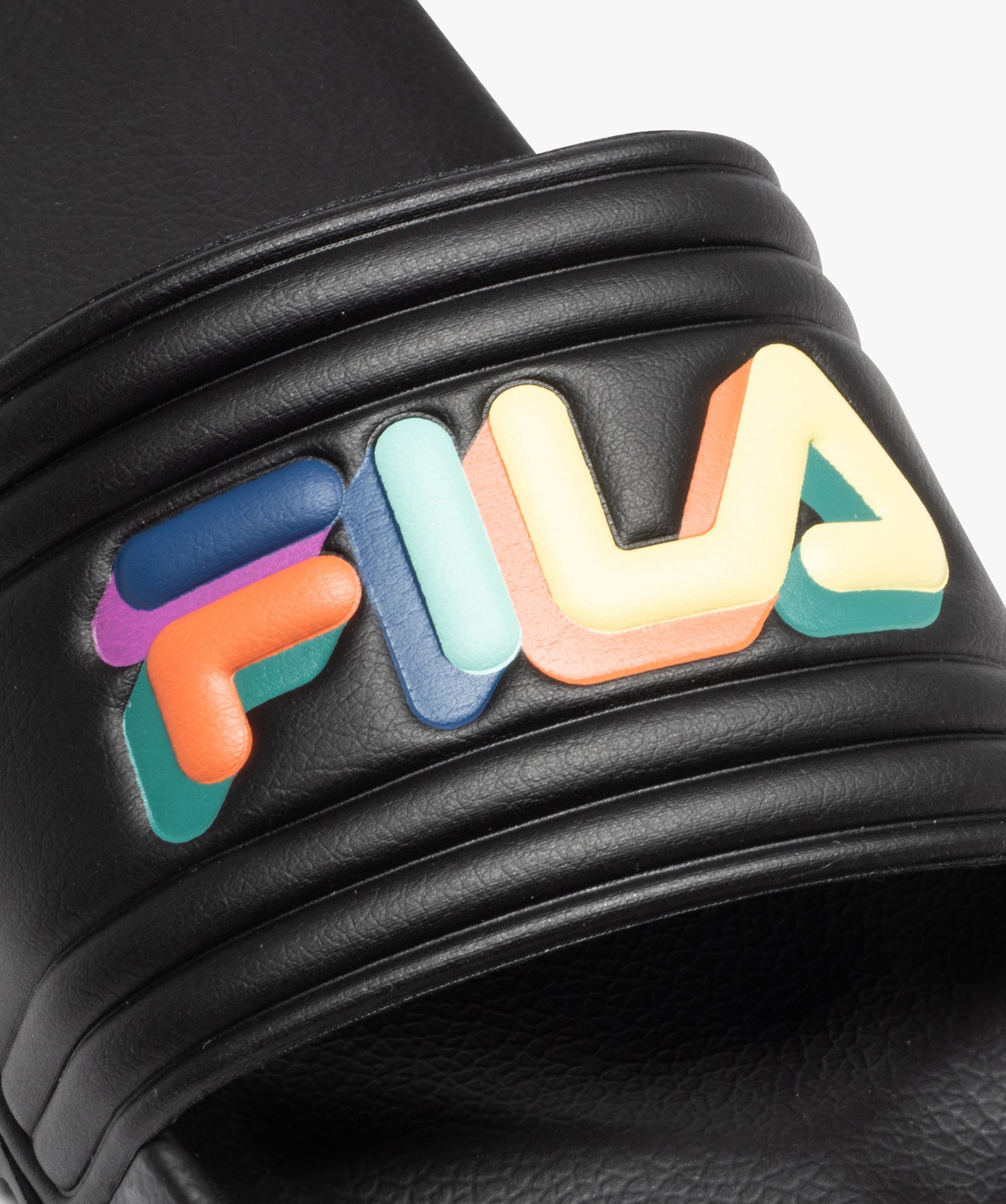 Mules de piscine homme à bandeau coloré en relief - Fila noir | GEMO