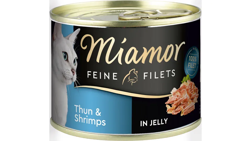 Miamor Katzennassfutter Feine Filets in Jelly Thun & Shrimps 185 g