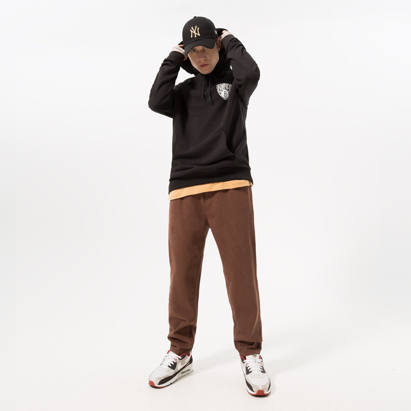 NEW ERA HOODIE INFILL TEAM LOGO NETS BROOKLYN NETS Schwarz