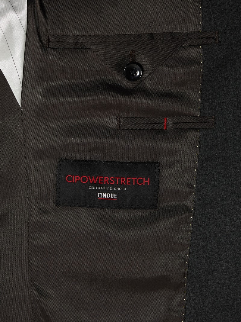 Slim Fit 2-Knopf-Sakko mit Stretch-Anteil Modell 'CiCastello' - 'CIPOWERSTRETCH' in mittelgrau