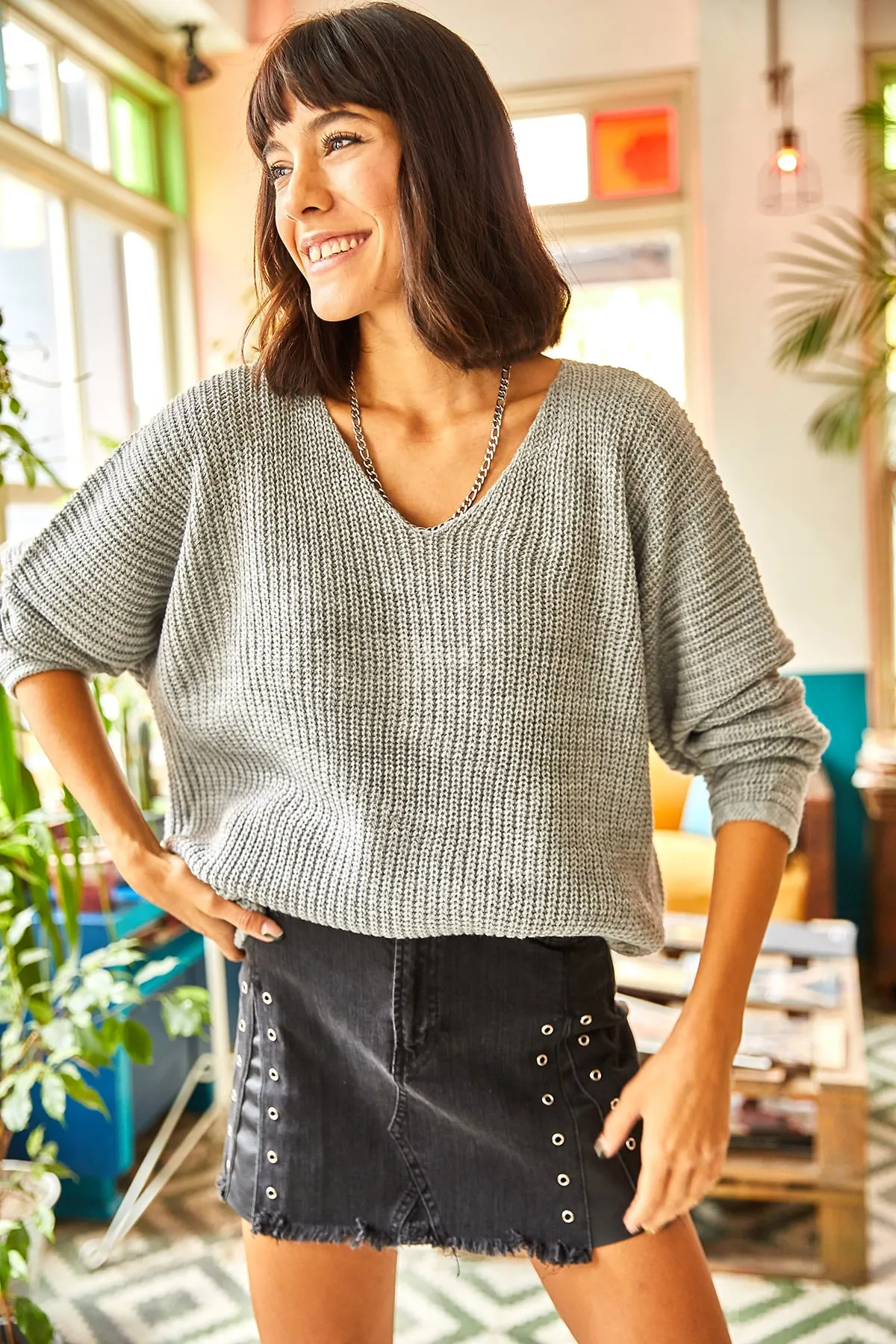 Olalook  Pullover - Grau - Regular Fit