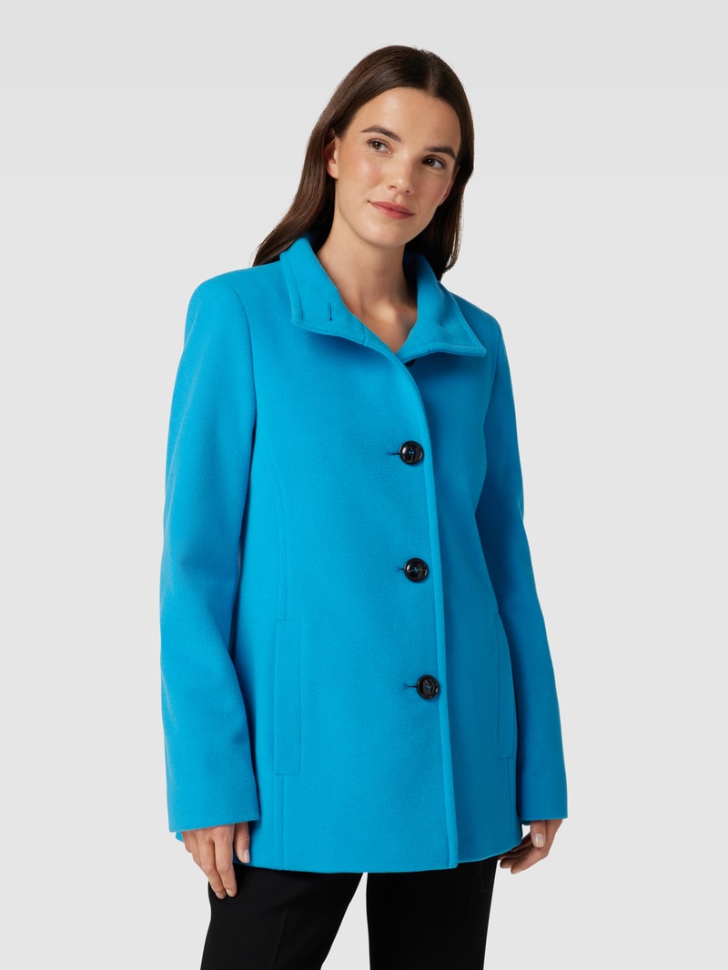 Jacke mit Stehkragen in aqua blau