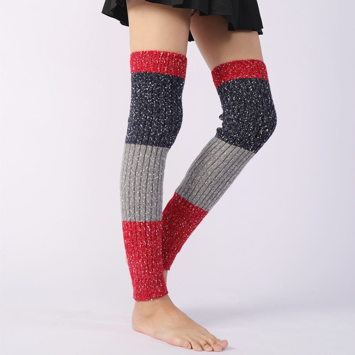 Beinstulpen 1 Paar Overknee Strümpfe Damen Kniestrümpfe(63cm) (1 paar, Strumpf für Ballett Fitness Yoga) Damen Stulpen Lange Gestrickt Beinwärmer