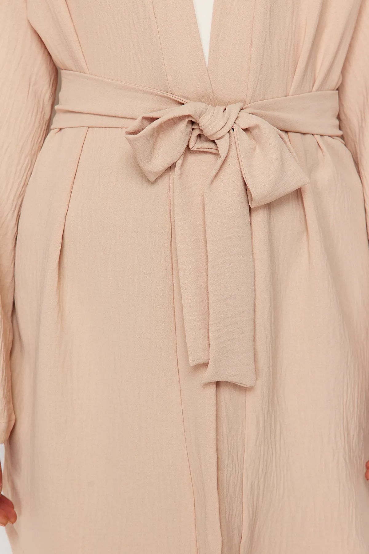 Trendyol Modest  Steingewebter Kimono in Leinenoptik TCTSS24KK00004