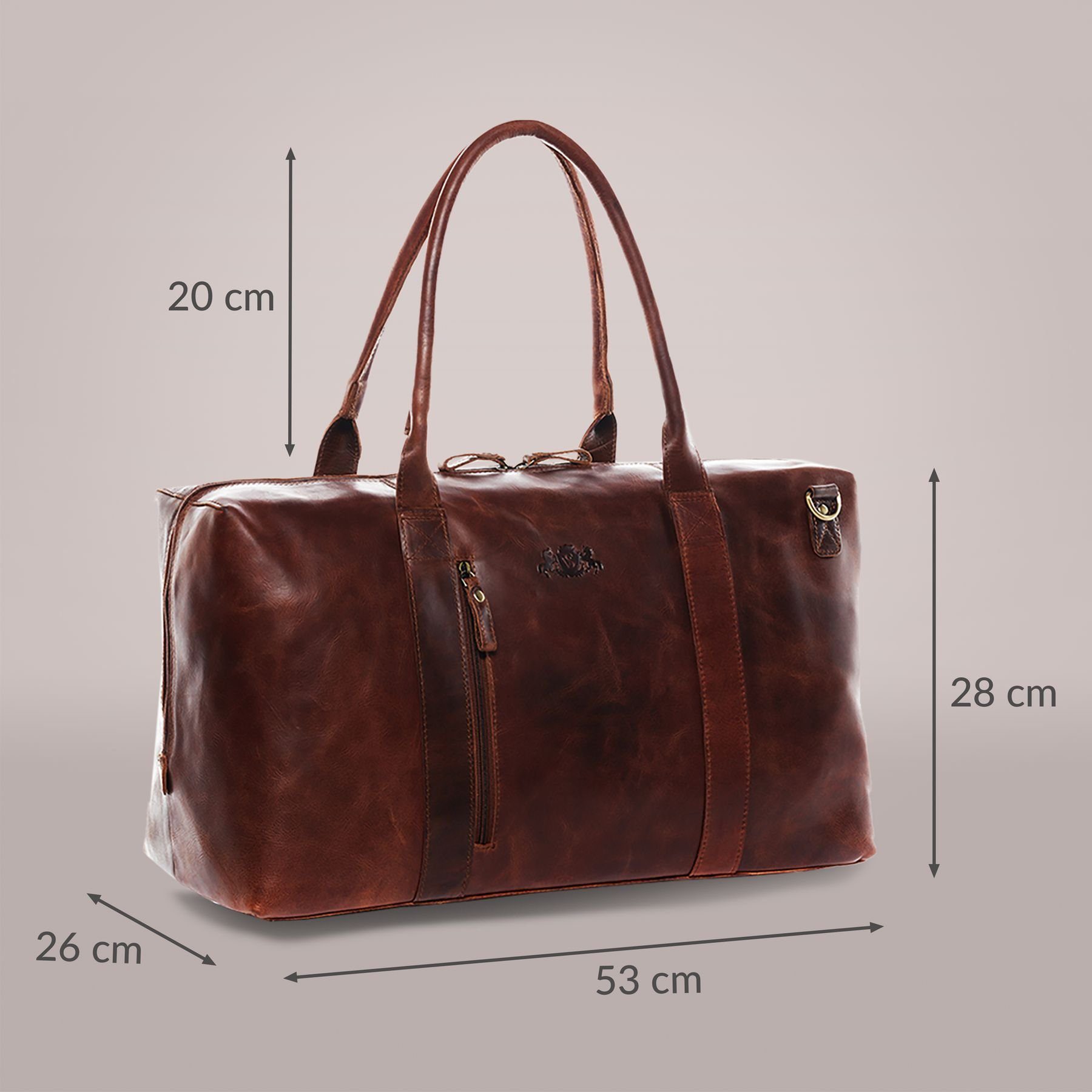 SID & VAIN Reisetasche Leder Weekender Unisex YALEZIP, Echtleder Reisegepäck für Damen & Herren, Sporttasche XL braun-cognac