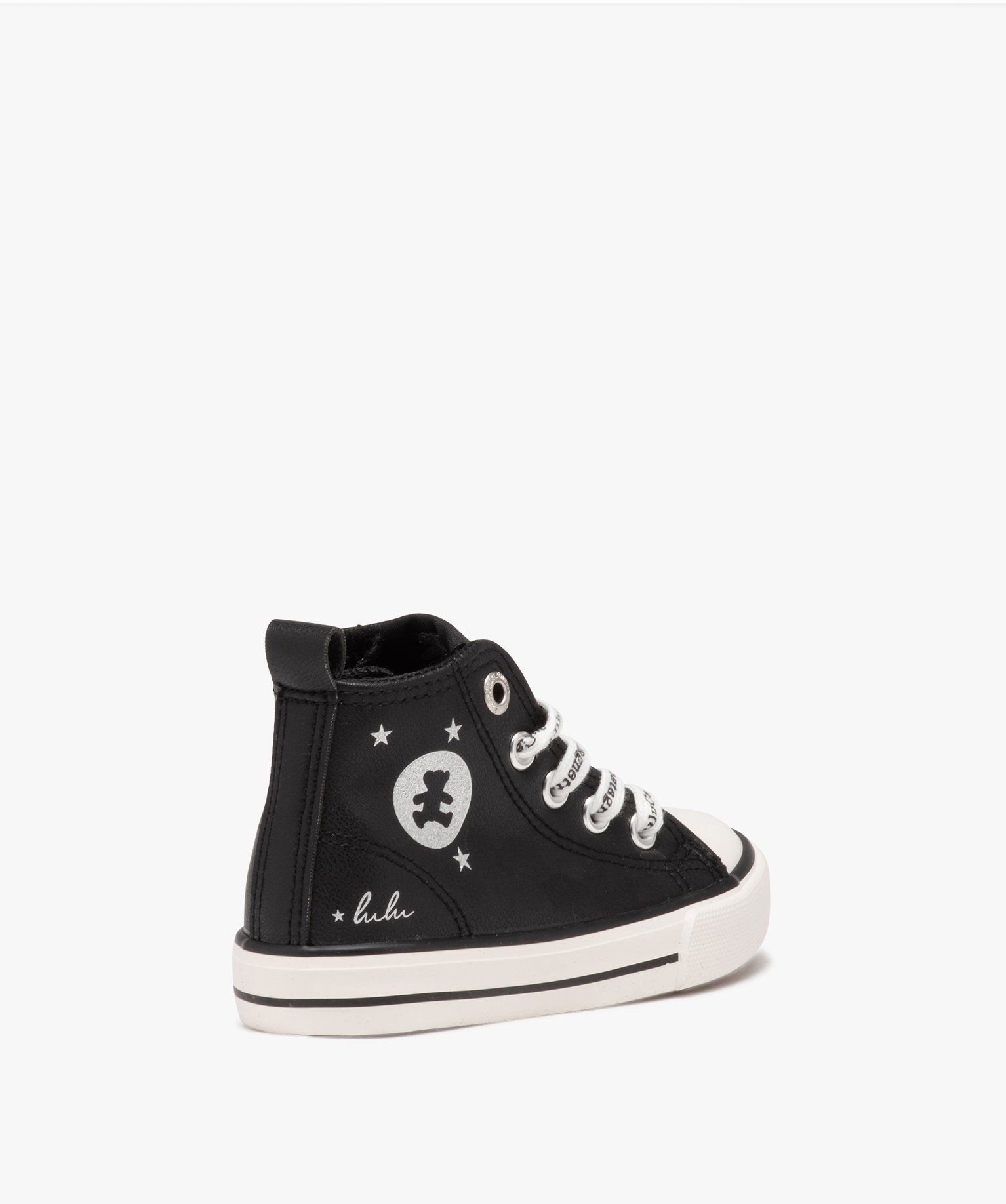 Baskets fille mid-cut unies à zip et à lacets - LuluCastag... noir | GEMO