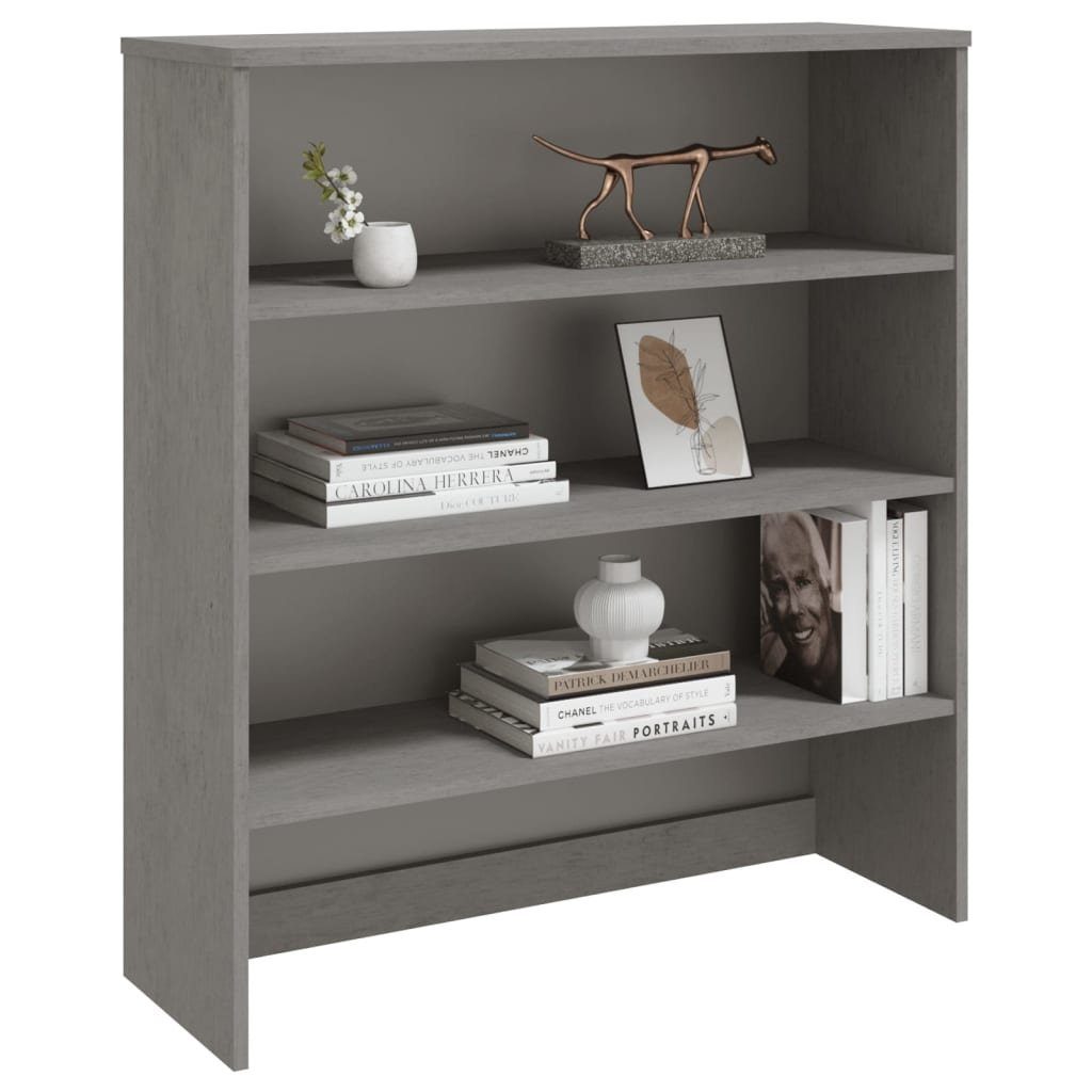 vidaXL Anrichte Highboard-Aufsatz Hellgrau 90x30x100 cm Massivholz Kiefer