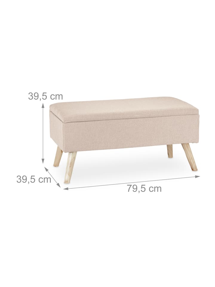 relaxdays Sitzbank in Beige - (B)79,5x (H)39,5 x (T)39,5 cm günstig kaufen onesize