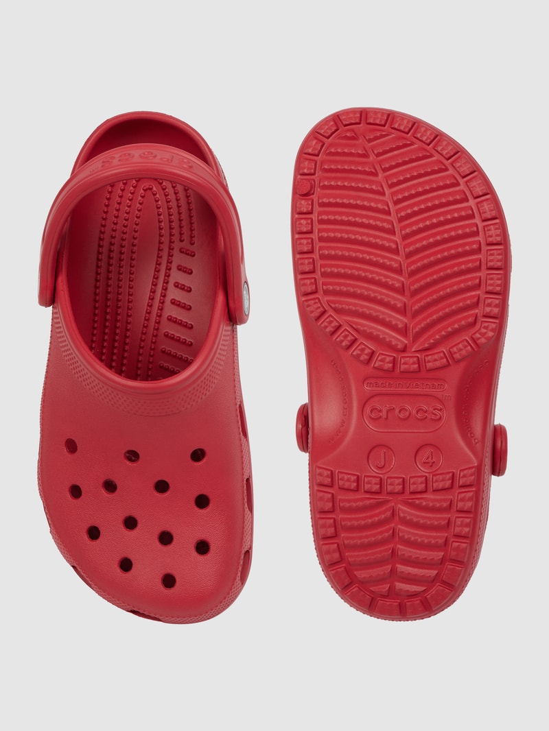 Clogs mit Fesselriemen in rot