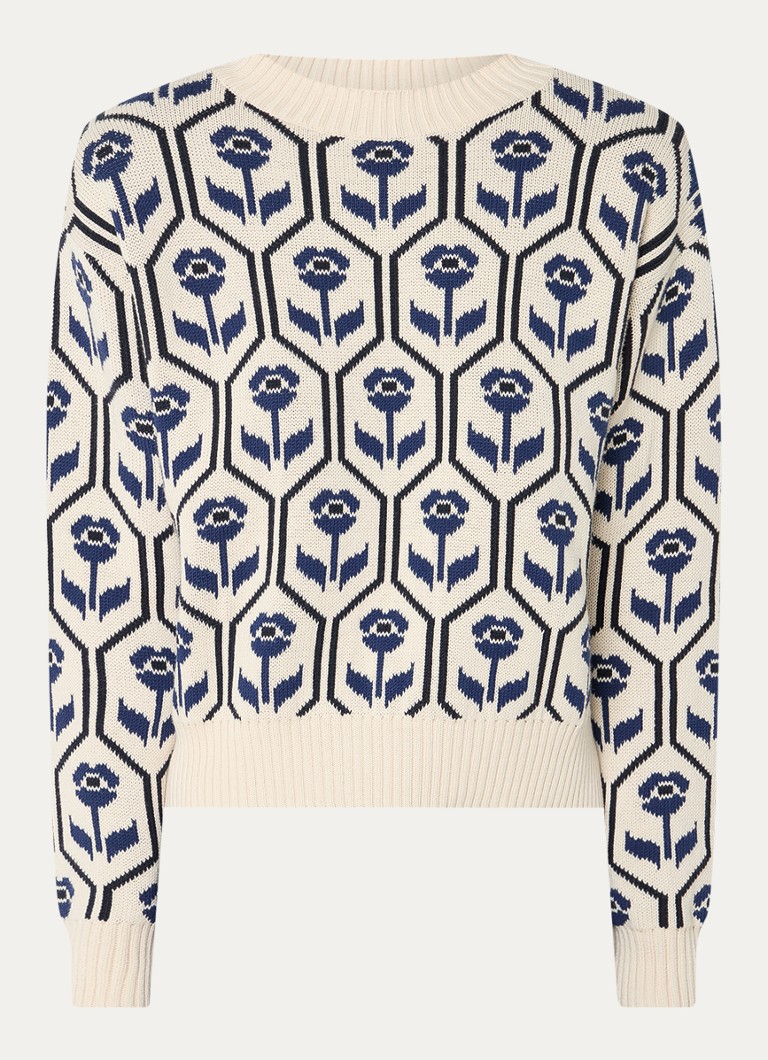Pulover MaxMara Odeon din tricot gros cu imprimeu floral