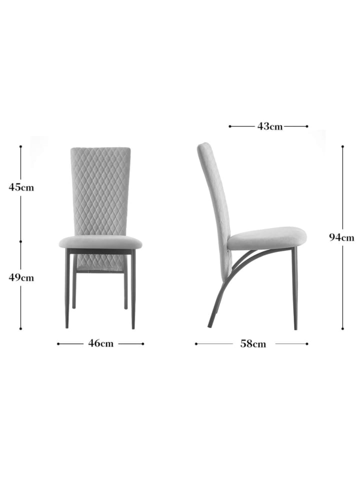 B&D Home Esszimmerstuhl THADDÄUS in Grau - (B)46 x (H)94 x (T)58 cm günstig kaufen