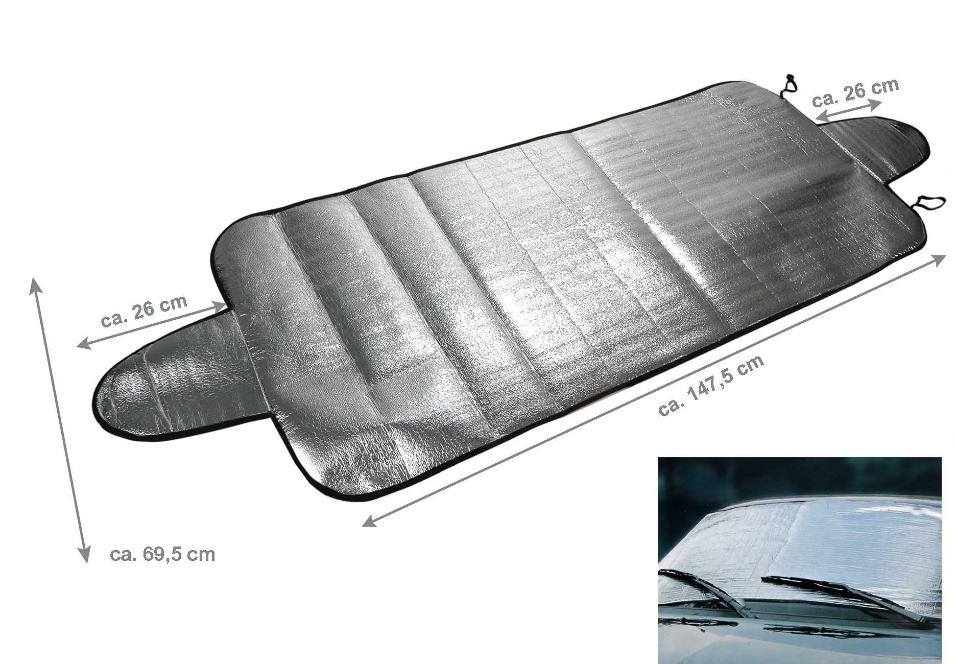 All Ride Frontscheibenabdeckung Auto Frostschutzmatte, (Alu-Beschichtung, Rückseite mit Schaumstoff Beschichtung), PKW Frontscheibenabdeckung Universalgröße