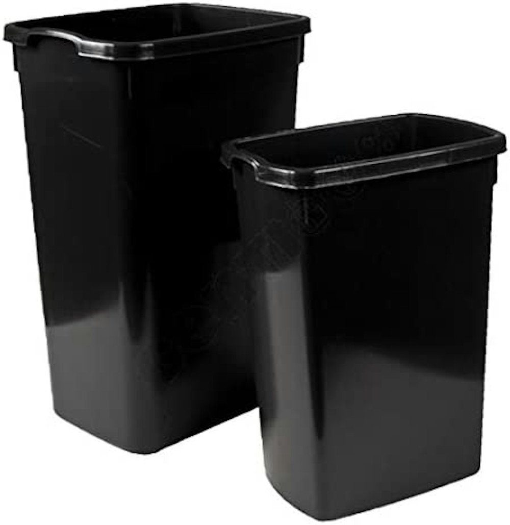 Centi Mülleimer Abfalleimer, Abfallsammler, Treteimer, 14 Liter, Silber/ Grau, mit 2 Inneneimer und Fußtrittmechanismus