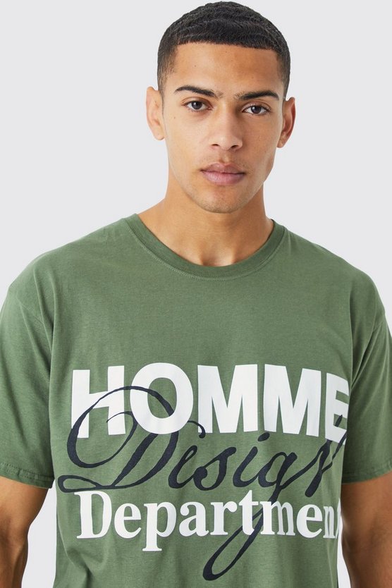 Oversize T-Shirt mit Homme Design Print