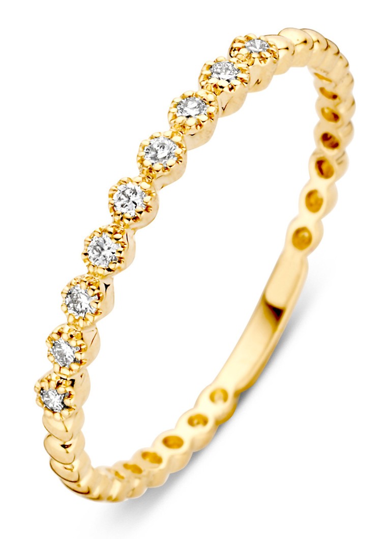 Inel cu vârf de diamant din aur galben și un diamant de 0,09 ct, Joy