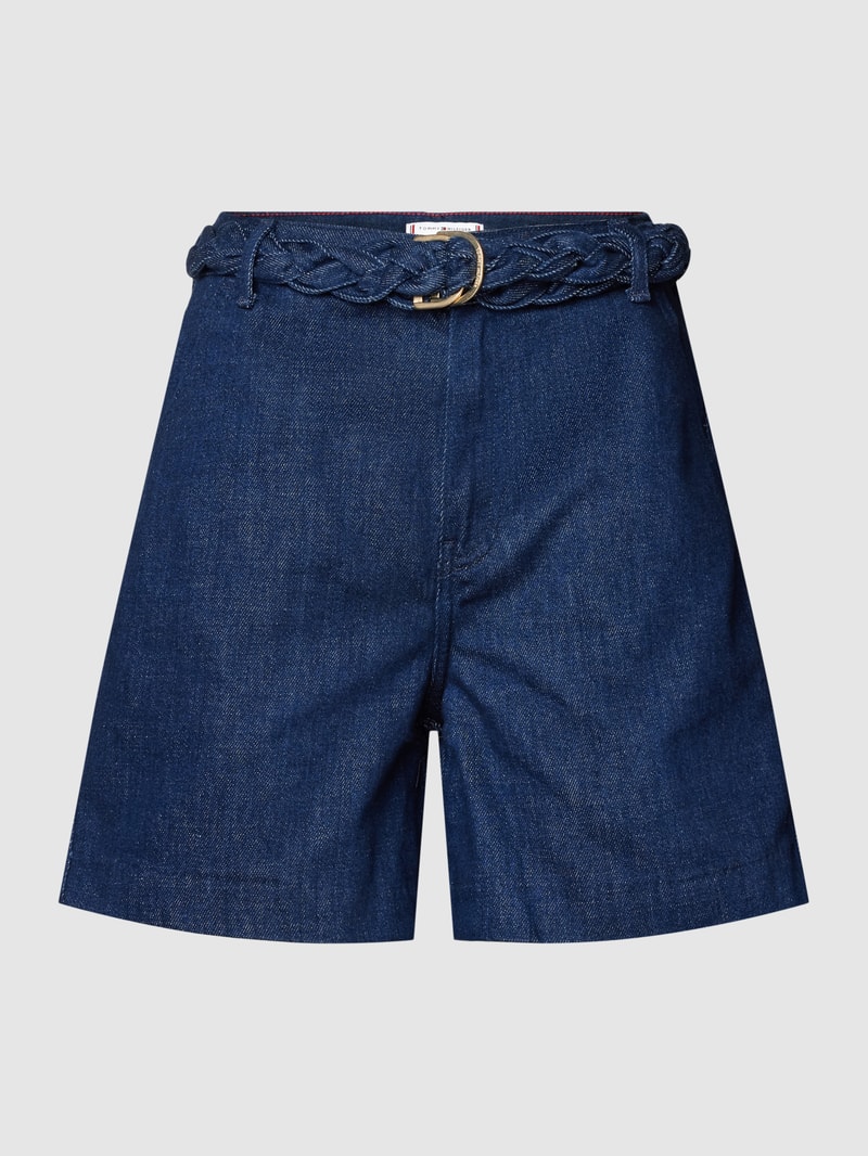 Jeansshorts mit Stoffgürtel Modell 'FLARE' in jeans
