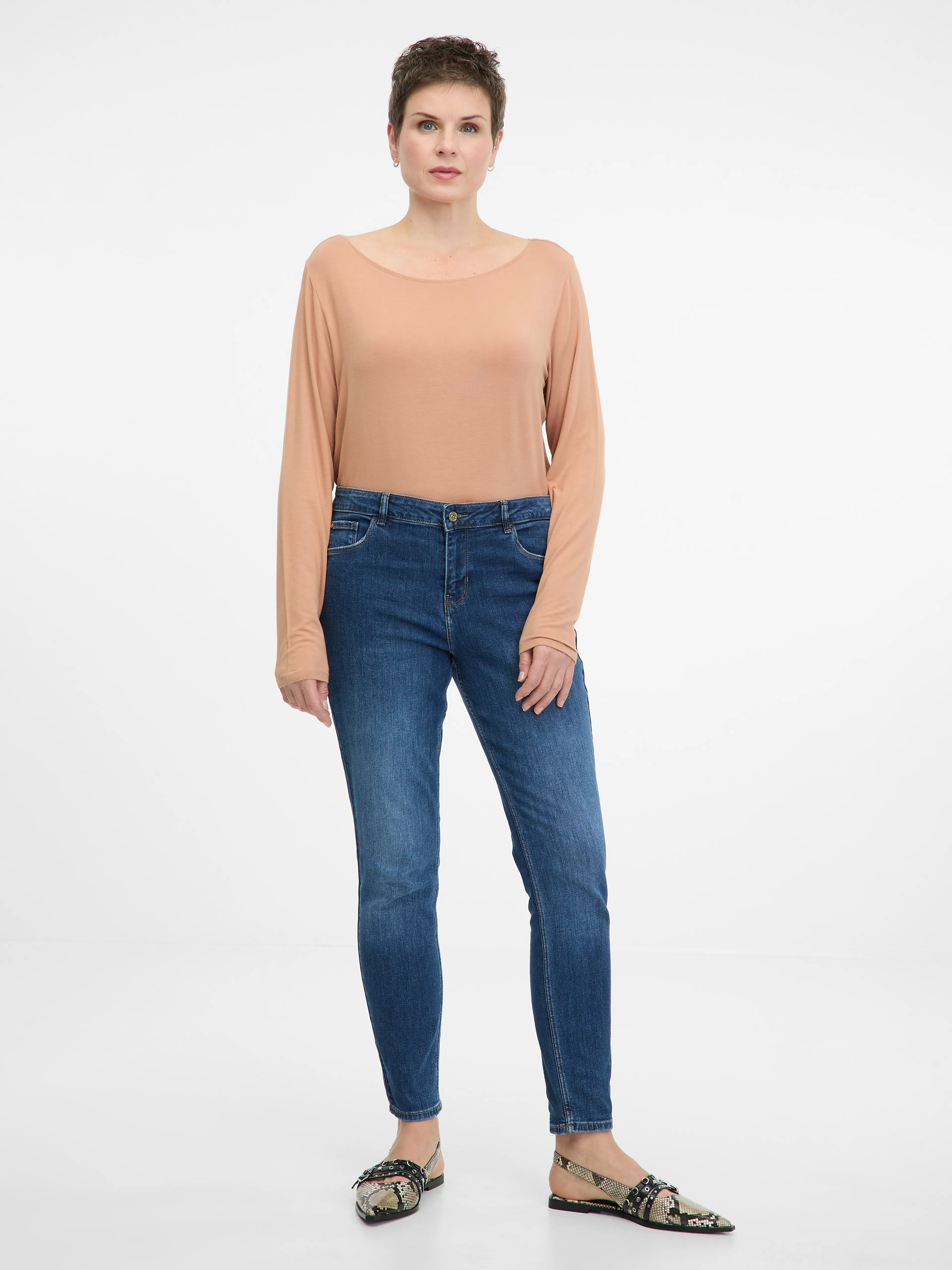Hellbraunes Damen-Langarm-T-Shirt ORSAY