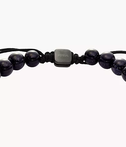 Fossil Armband Galaxy Beads Sandstein rekonstruiert dunkelblau
