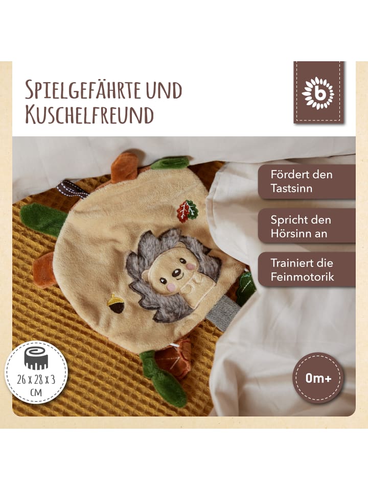 Bieco Spielwaren Schmusetuch Igel Knistereffekt - ab Geburt in Braun günstig kaufen onesize