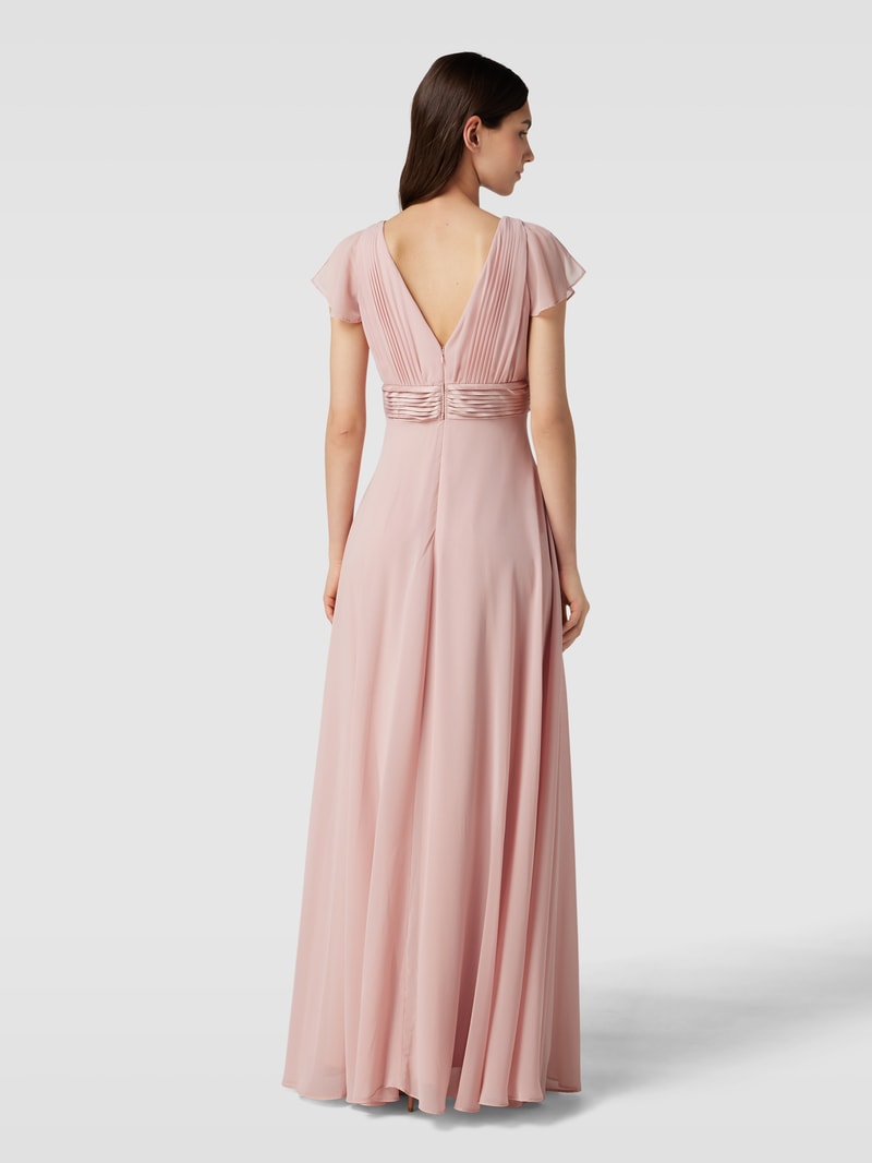 Abendkleid mit Flügelärmeln in hellrosa meliert