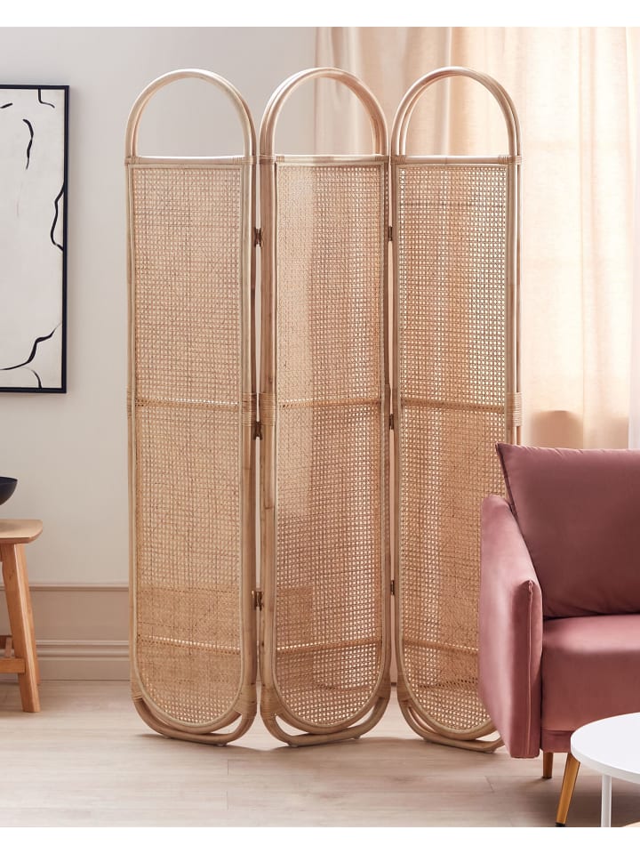 Beliani Paravent CORTONA in /Heller Holzfarbton - (W) 118 x (H) 180 x (L) 3 cm günstig kaufen onesize