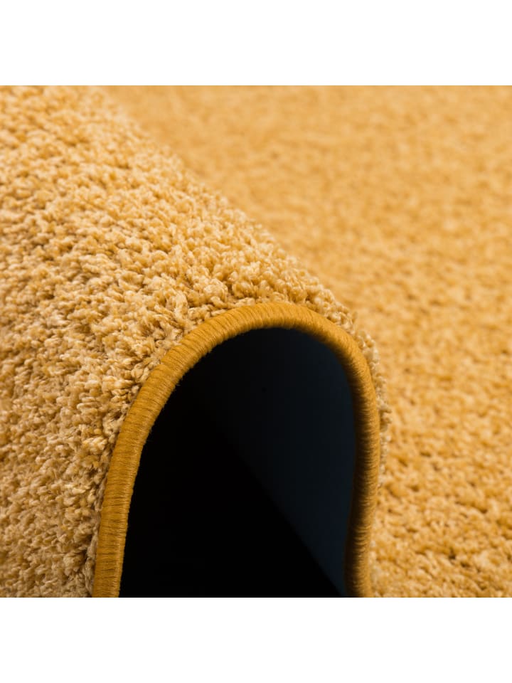 Snapstyle Hochflor Velours Teppich Läufer Mona in Curry Gelb günstig kaufen