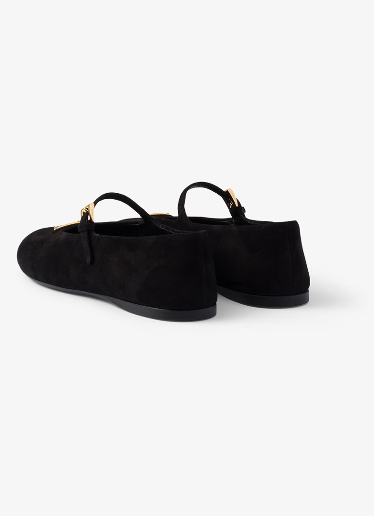 Balerini Prada din piele întoarsă