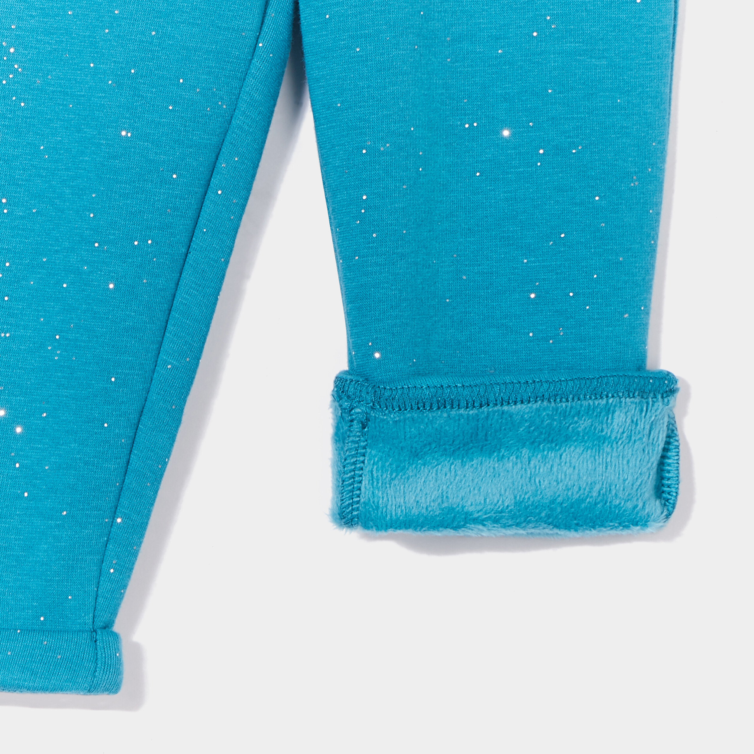 Pantalon doublé à paillettes vert turquoise bébé fille | La Halle