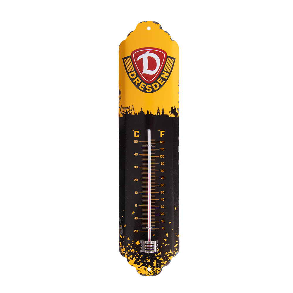 Thermometer Blechschild SKYLINE