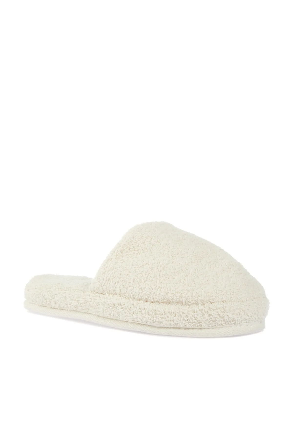 Trendyol Collection  Ecrufarbene Hausschuhe aus Chenille THMAW23ER00003