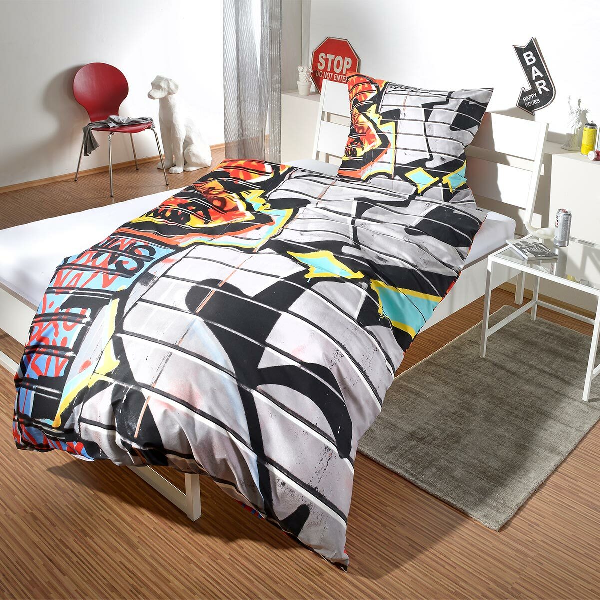 Bettwarenshop Biber Bettwäsche Graffiti