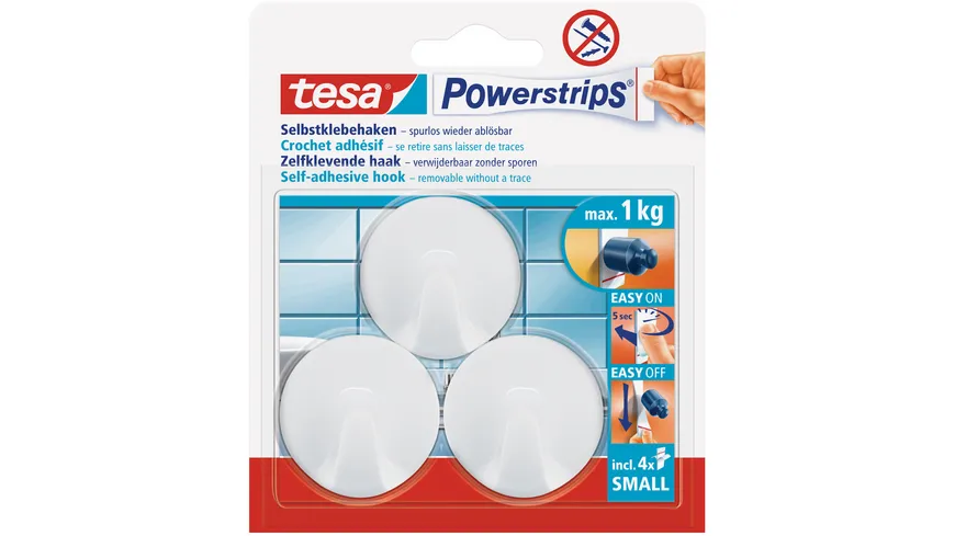 tesa Powerstrips® Haken ablösbar - Tragfähigkeit 750 g