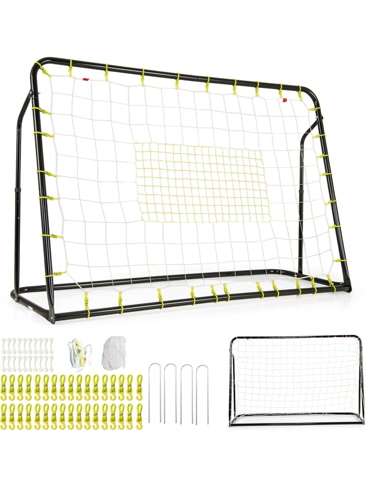 COSTWAY 2 in 1 Fußballtor & Rebounder in Schwarz günstig kaufen onesize