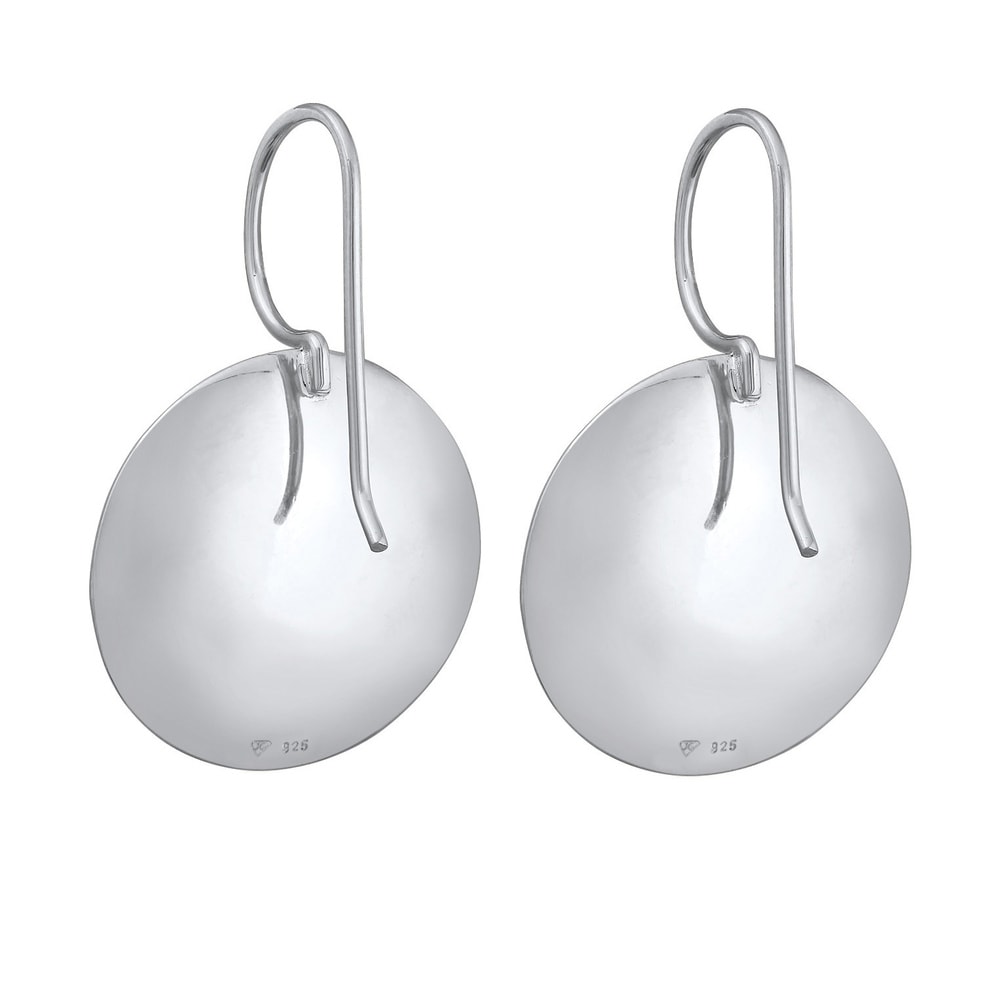 Nenalina Nenalina Boucles d'Oreilles Hänger Muschelkernperle Geo Brushed 925 Silber Boucles d'oreilles