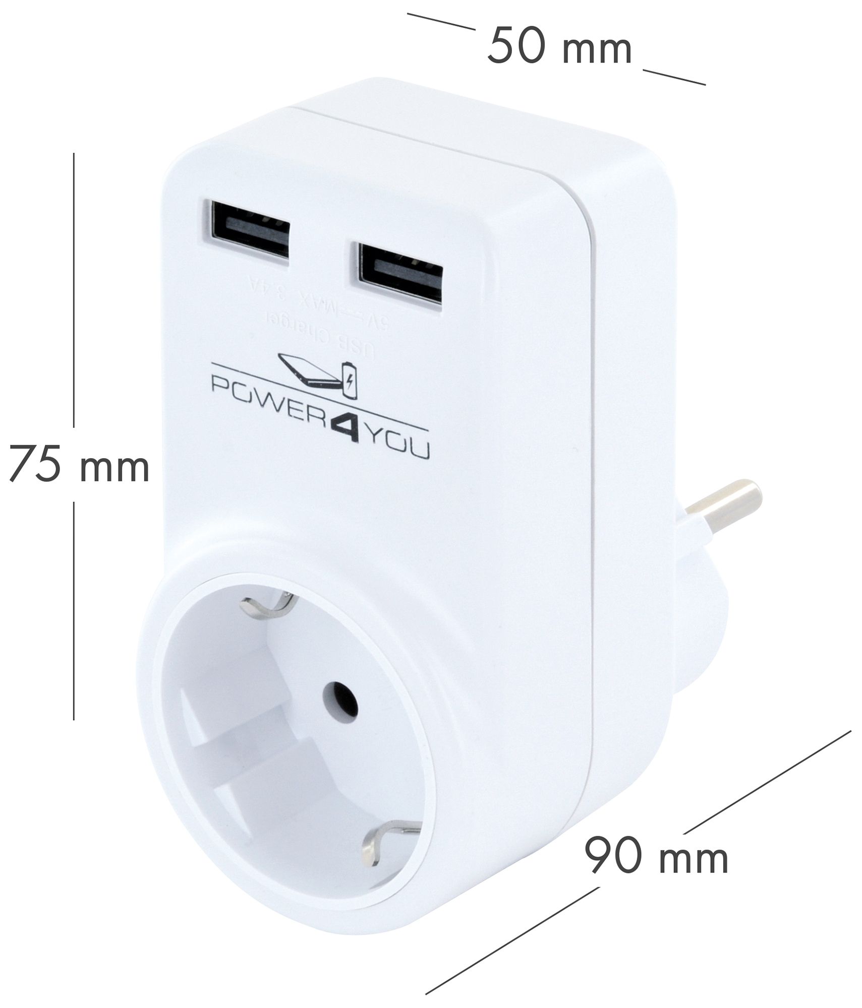 Schwaiger 230 volt rotierbar USB Ladeadapter