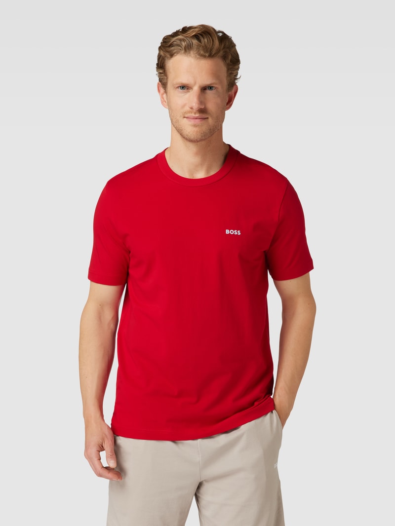 T-Shirt mit Label-Print in rot