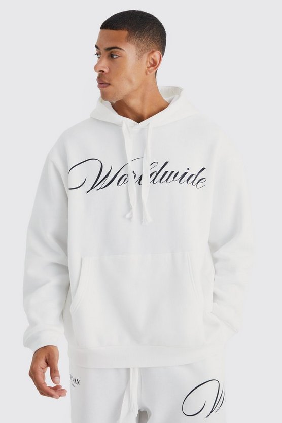 Oversize Hoodie mit Kordelzug und Print