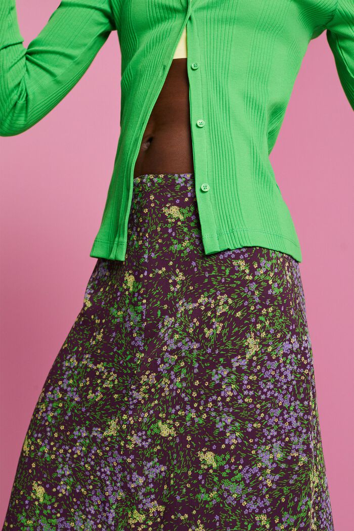 Gemusterter Midirock aus Chiffon