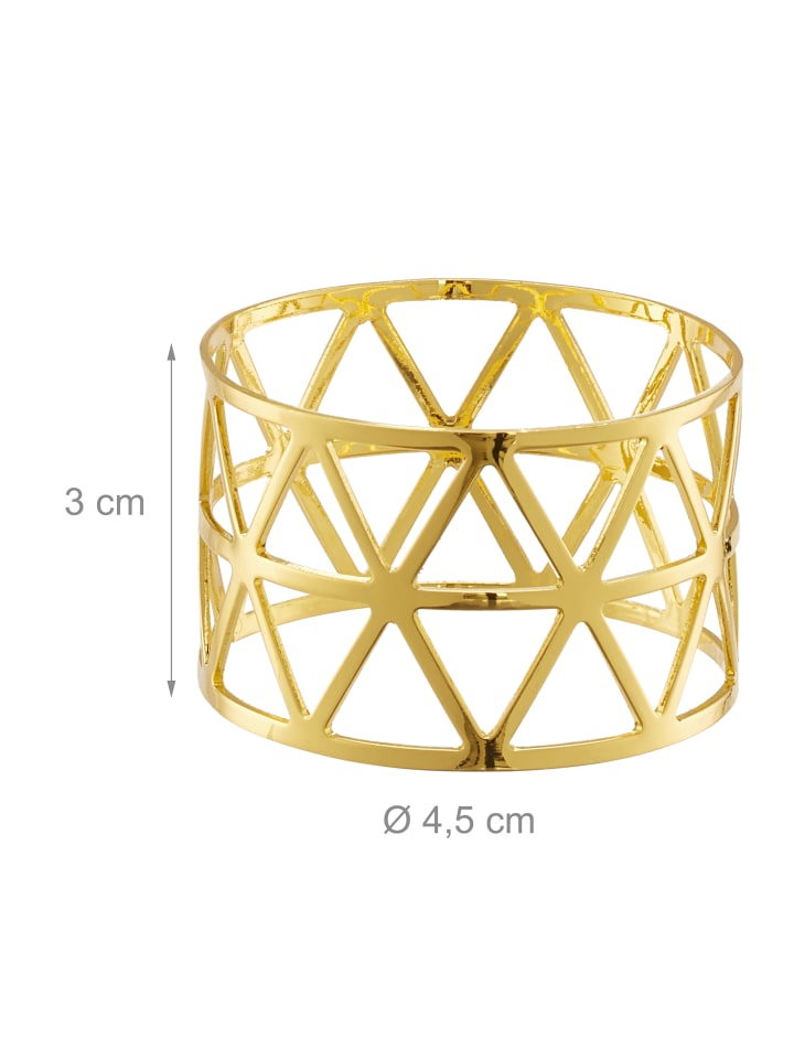 relaxdays 12 x Serviettenringe in Gold günstig kaufen onesize